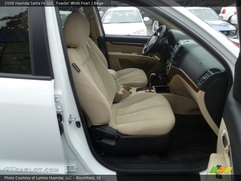 Powder White Pearl / Beige 2008 Hyundai Santa Fe GLS
