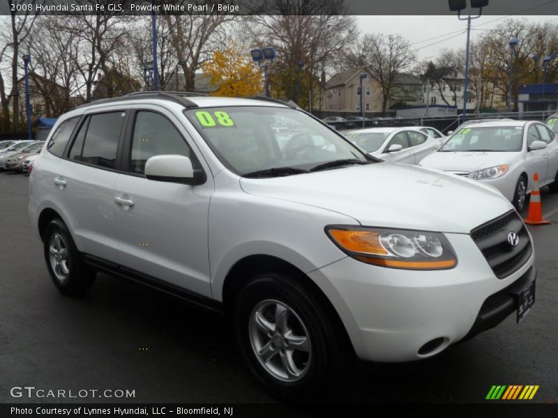Powder White Pearl / Beige 2008 Hyundai Santa Fe GLS