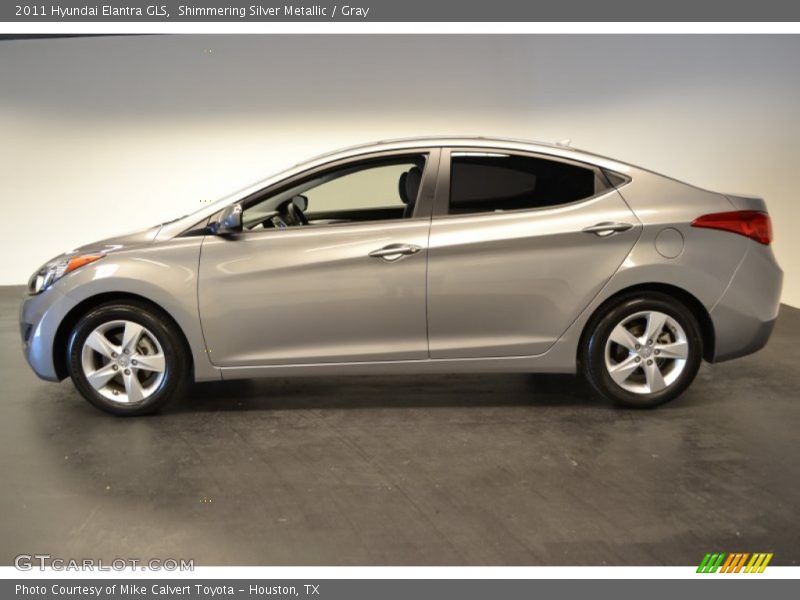 Shimmering Silver Metallic / Gray 2011 Hyundai Elantra GLS