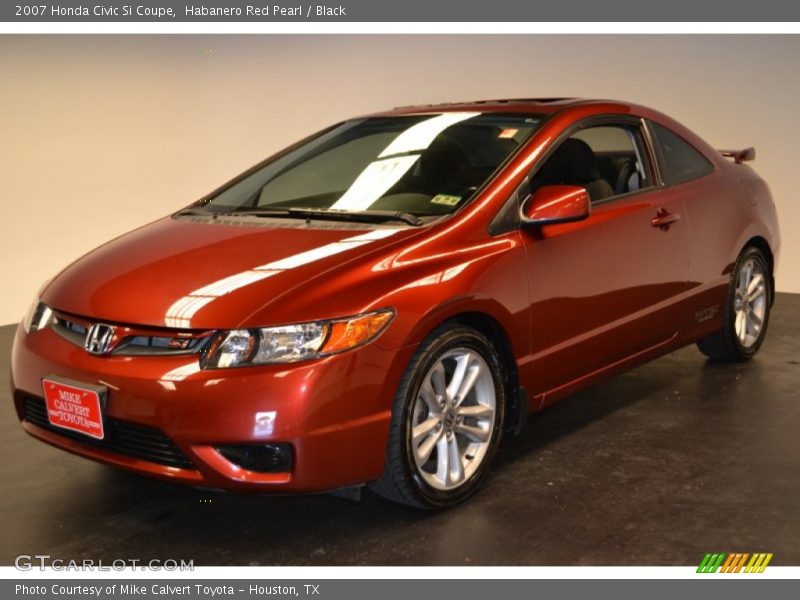 Habanero Red Pearl / Black 2007 Honda Civic Si Coupe