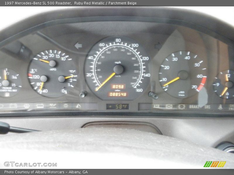 Ruby Red Metallic / Parchment Beige 1997 Mercedes-Benz SL 500 Roadster