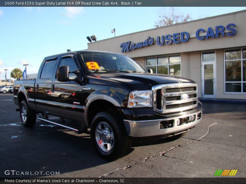 Black / Tan 2006 Ford F250 Super Duty Lariat FX4 Off Road Crew Cab 4x4