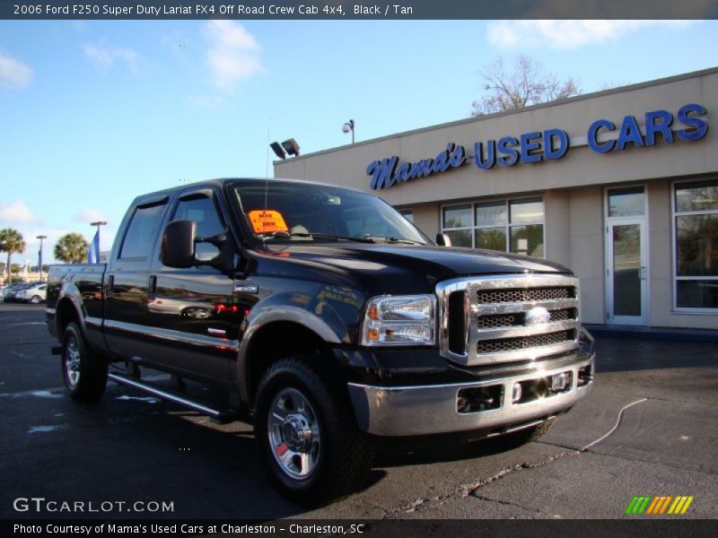 Black / Tan 2006 Ford F250 Super Duty Lariat FX4 Off Road Crew Cab 4x4