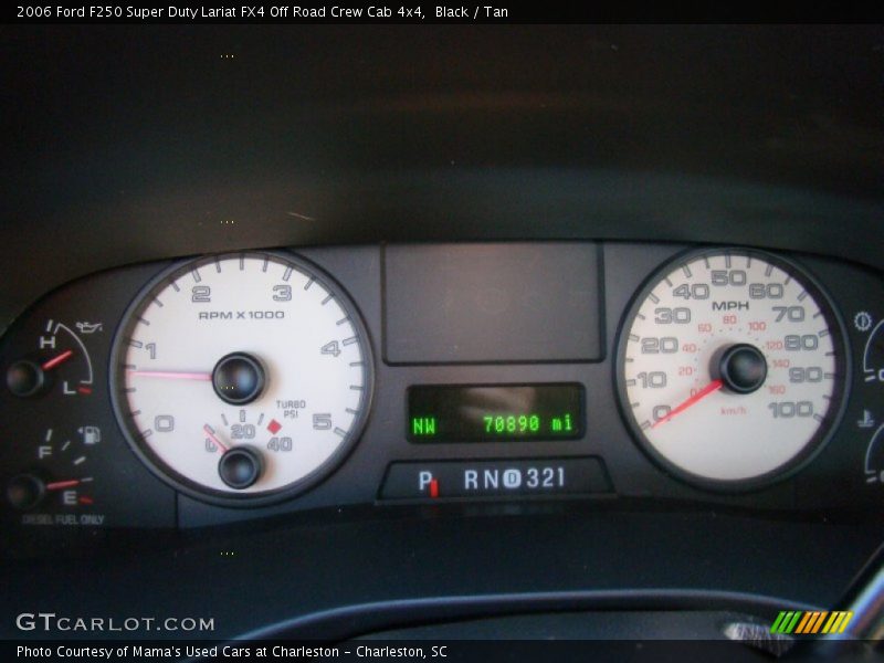 Black / Tan 2006 Ford F250 Super Duty Lariat FX4 Off Road Crew Cab 4x4