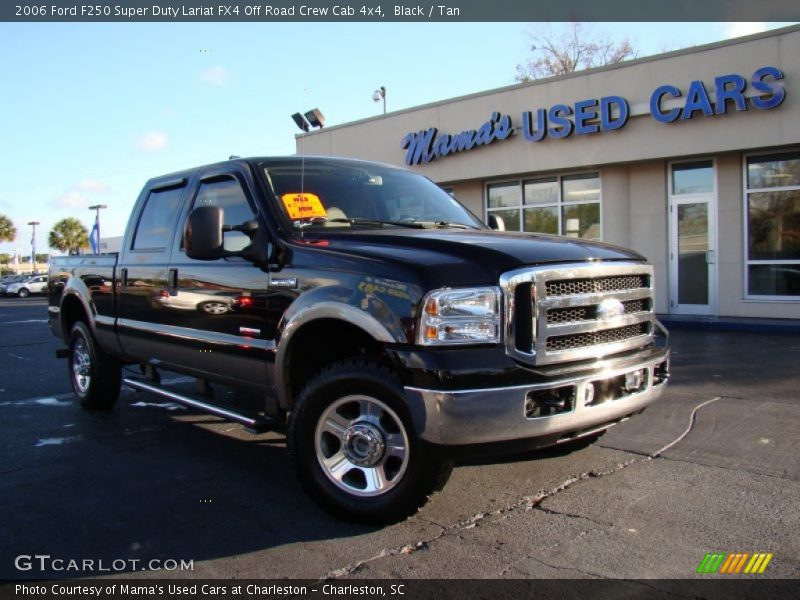 Black / Tan 2006 Ford F250 Super Duty Lariat FX4 Off Road Crew Cab 4x4