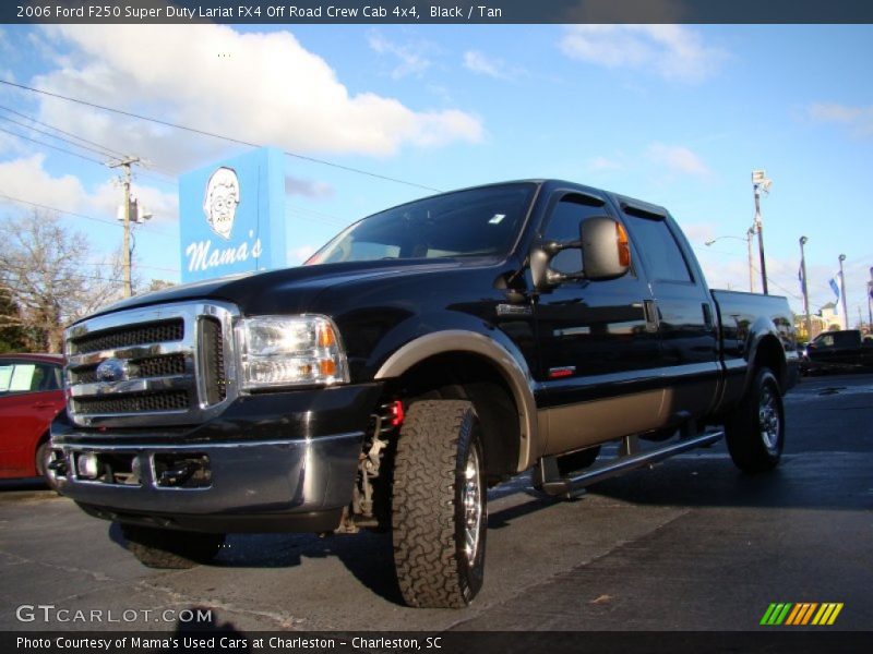 Black / Tan 2006 Ford F250 Super Duty Lariat FX4 Off Road Crew Cab 4x4