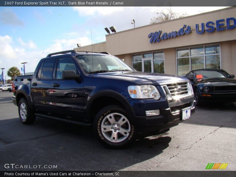 Dark Blue Pearl Metallic / Camel 2007 Ford Explorer Sport Trac XLT