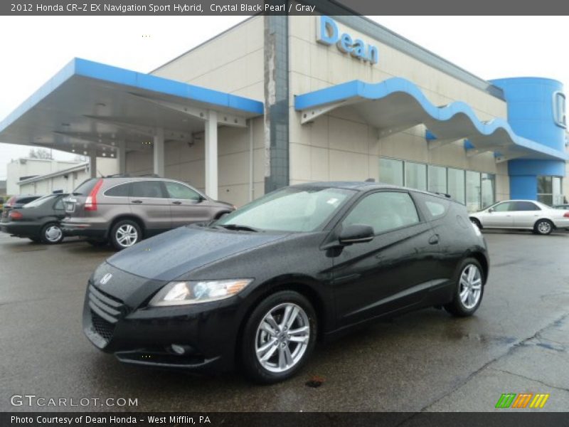 Crystal Black Pearl / Gray 2012 Honda CR-Z EX Navigation Sport Hybrid