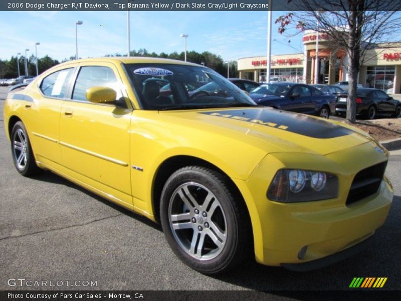 Top Banana Yellow / Dark Slate Gray/Light Graystone 2006 Dodge Charger R/T Daytona