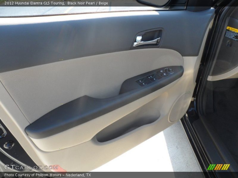 Black Noir Pearl / Beige 2012 Hyundai Elantra GLS Touring