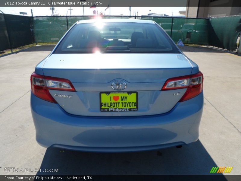 Clearwater Blue Metallic / Ivory 2012 Toyota Camry LE