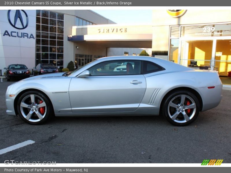 Silver Ice Metallic / Black/Inferno Orange 2010 Chevrolet Camaro SS Coupe