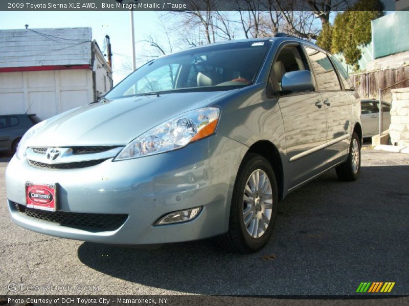 Blue Mirage Metallic / Taupe 2009 Toyota Sienna XLE AWD
