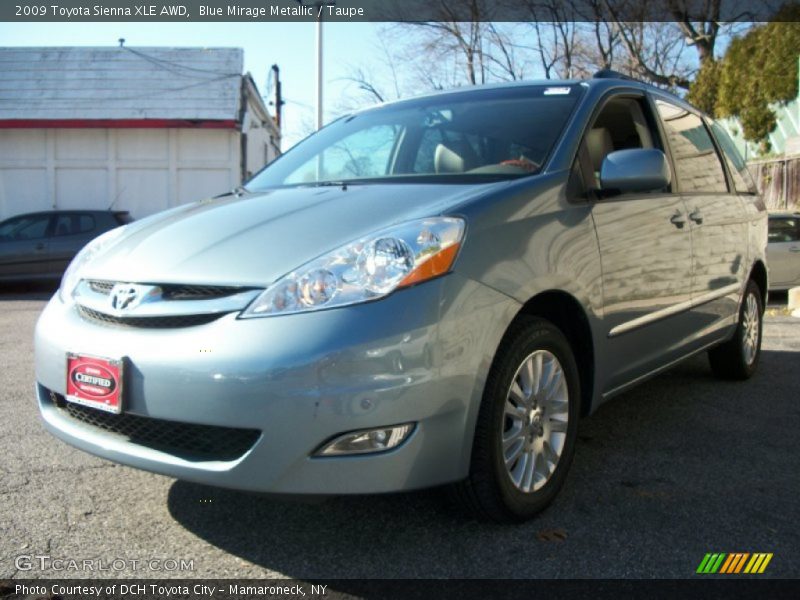 Blue Mirage Metallic / Taupe 2009 Toyota Sienna XLE AWD