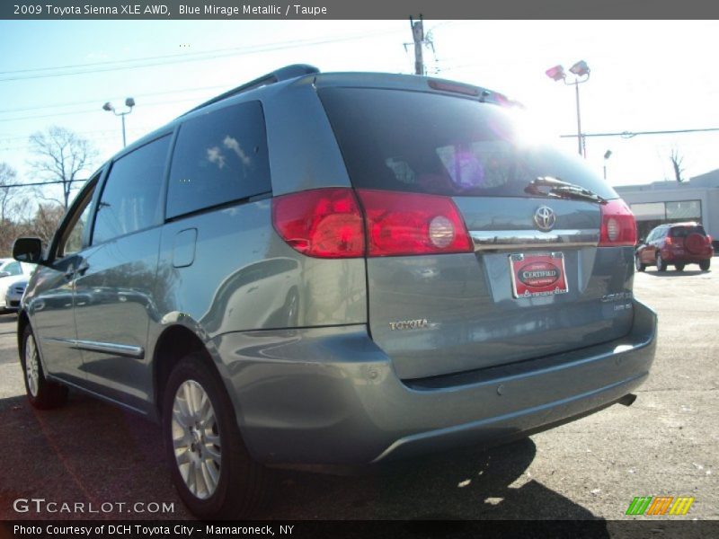 Blue Mirage Metallic / Taupe 2009 Toyota Sienna XLE AWD