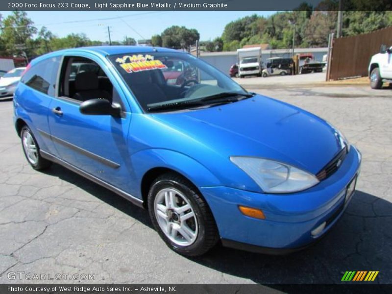 Light Sapphire Blue Metallic / Medium Graphite 2000 Ford Focus ZX3 Coupe
