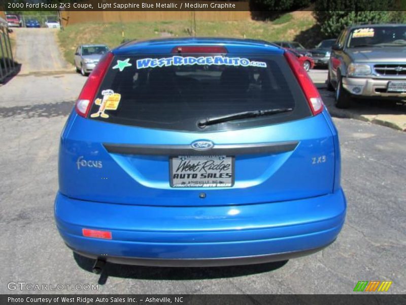 Light Sapphire Blue Metallic / Medium Graphite 2000 Ford Focus ZX3 Coupe
