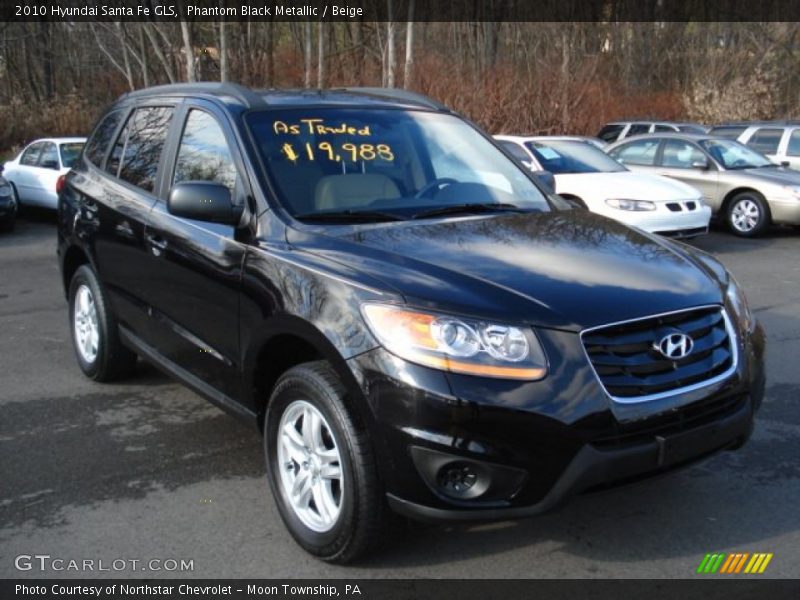 Phantom Black Metallic / Beige 2010 Hyundai Santa Fe GLS