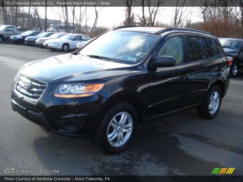 Phantom Black Metallic / Beige 2010 Hyundai Santa Fe GLS