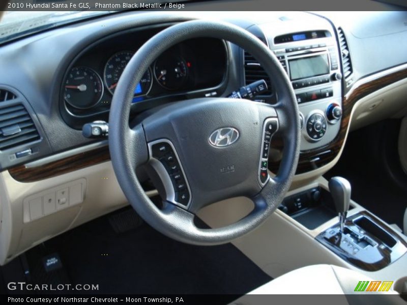 Phantom Black Metallic / Beige 2010 Hyundai Santa Fe GLS
