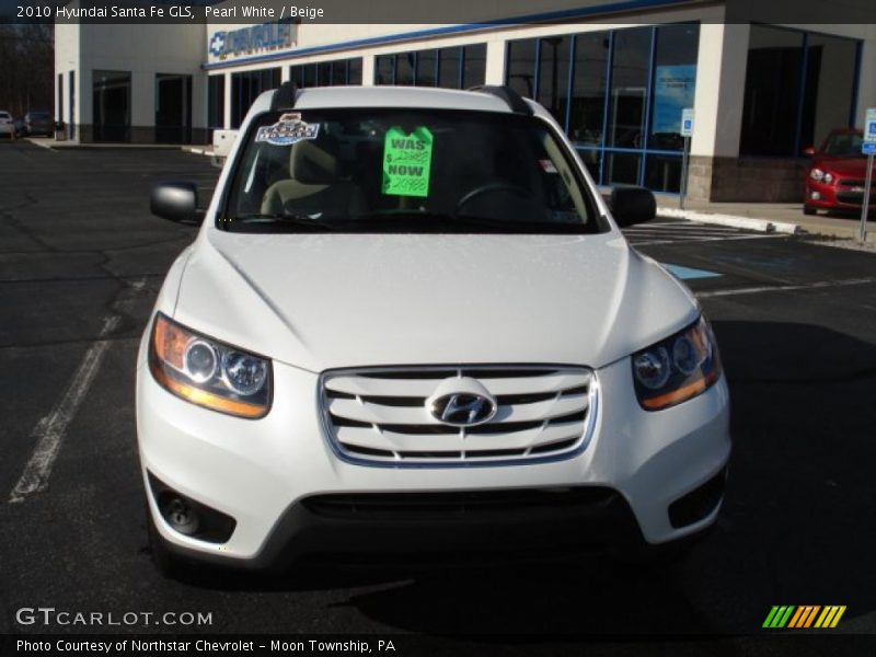 Pearl White / Beige 2010 Hyundai Santa Fe GLS