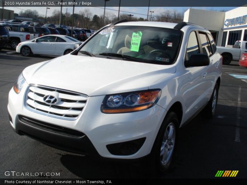 Pearl White / Beige 2010 Hyundai Santa Fe GLS
