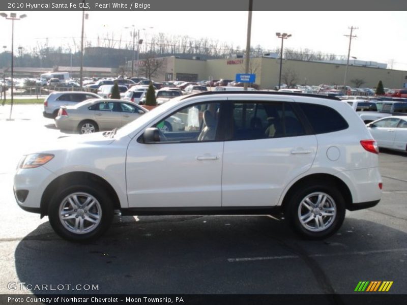 Pearl White / Beige 2010 Hyundai Santa Fe GLS