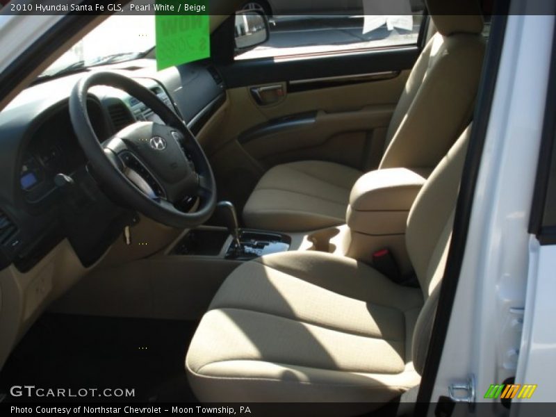 Pearl White / Beige 2010 Hyundai Santa Fe GLS