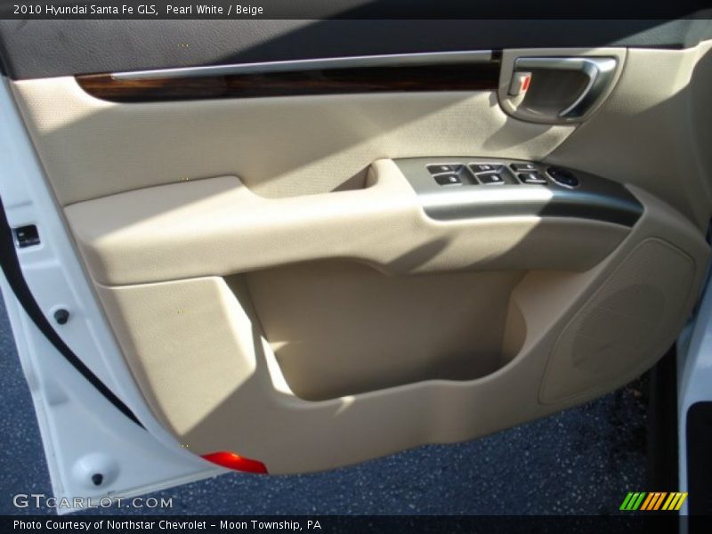 Pearl White / Beige 2010 Hyundai Santa Fe GLS