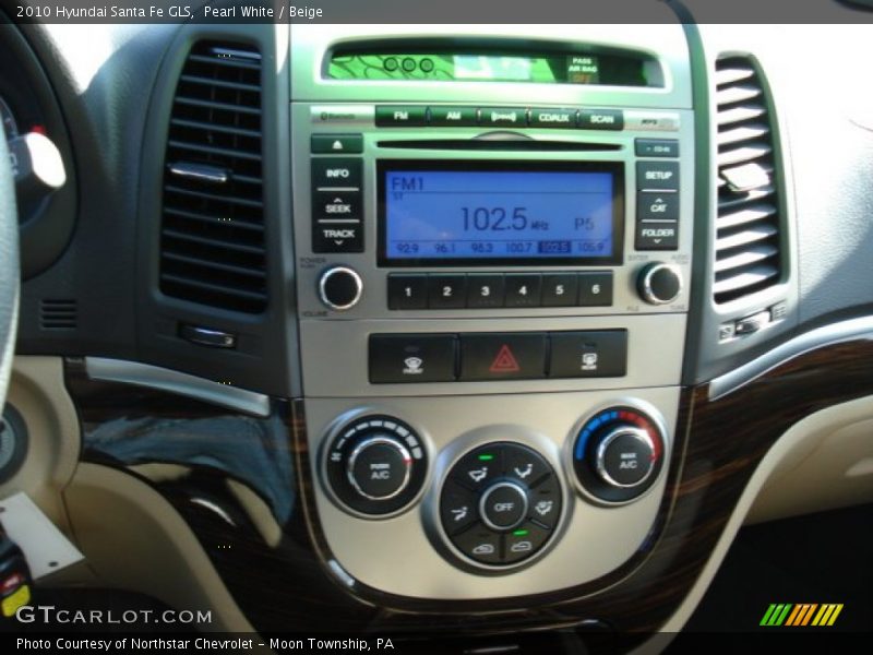 Pearl White / Beige 2010 Hyundai Santa Fe GLS