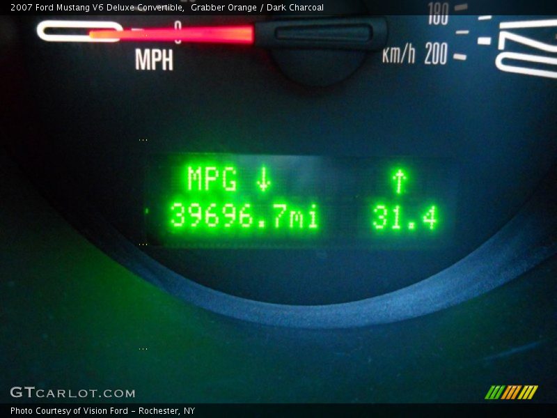 Grabber Orange / Dark Charcoal 2007 Ford Mustang V6 Deluxe Convertible