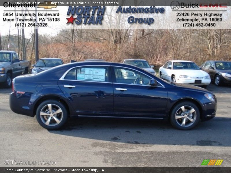 Imperial Blue Metallic / Cocoa/Cashmere 2012 Chevrolet Malibu LT