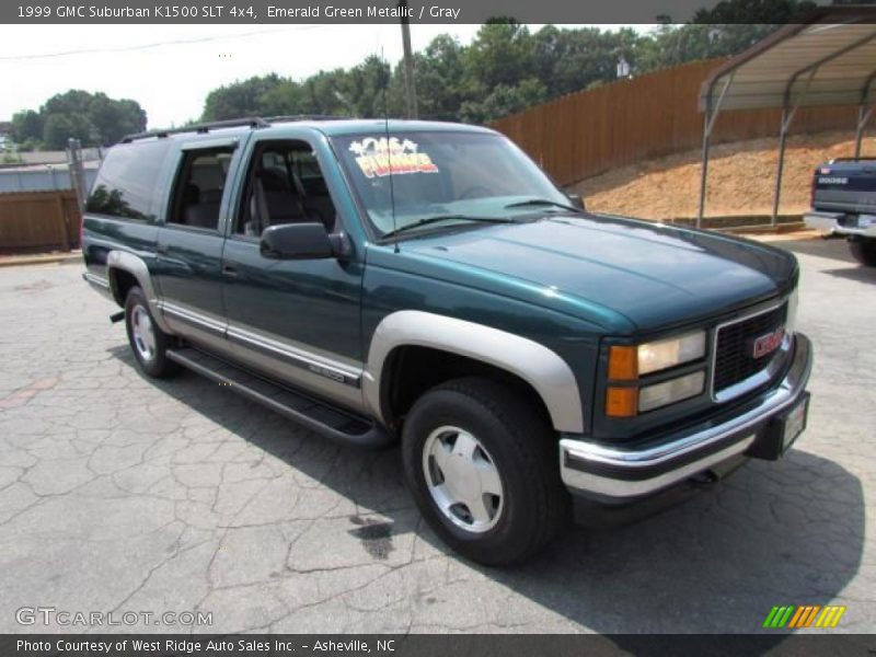 Emerald Green Metallic / Gray 1999 GMC Suburban K1500 SLT 4x4