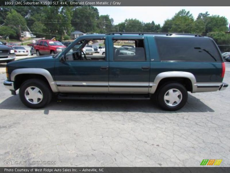 Emerald Green Metallic / Gray 1999 GMC Suburban K1500 SLT 4x4