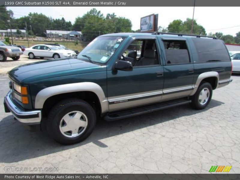 Emerald Green Metallic / Gray 1999 GMC Suburban K1500 SLT 4x4
