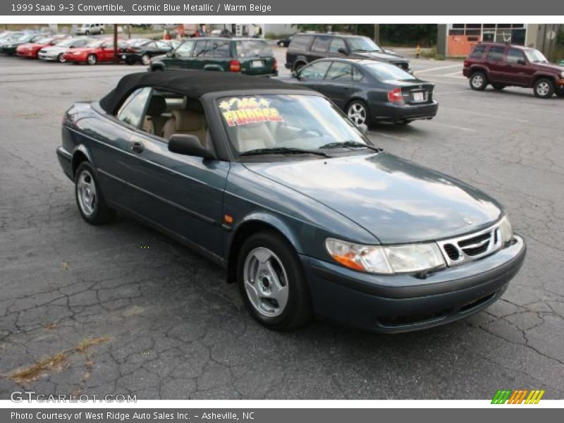 Cosmic Blue Metallic / Warm Beige 1999 Saab 9-3 Convertible