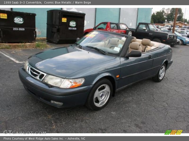 Cosmic Blue Metallic / Warm Beige 1999 Saab 9-3 Convertible