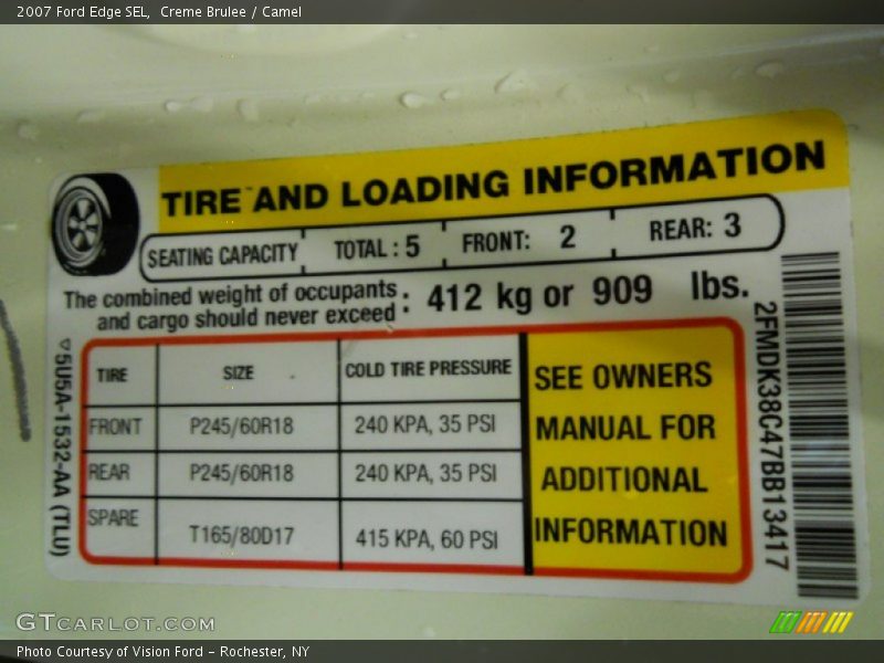Creme Brulee / Camel 2007 Ford Edge SEL