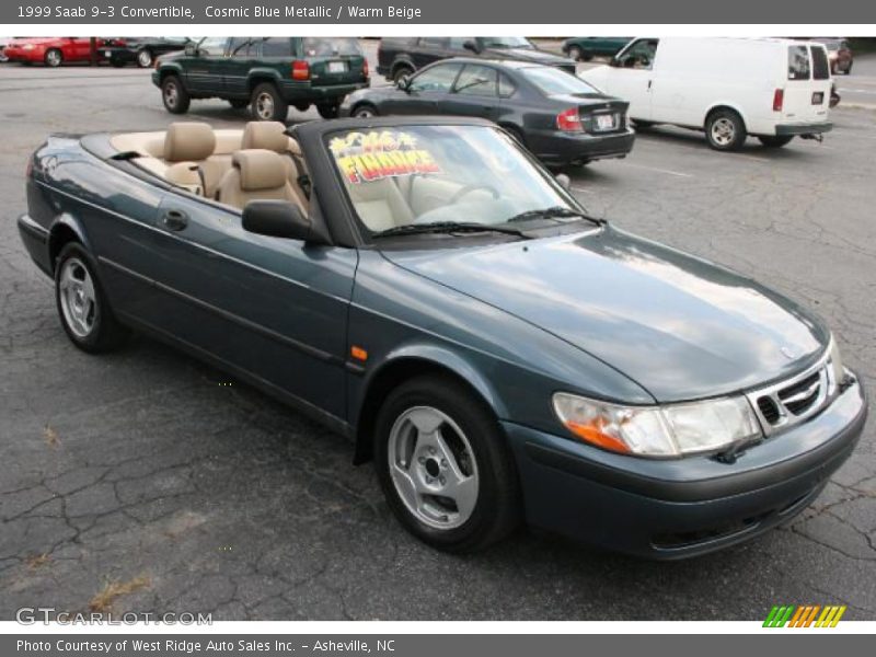 Cosmic Blue Metallic / Warm Beige 1999 Saab 9-3 Convertible