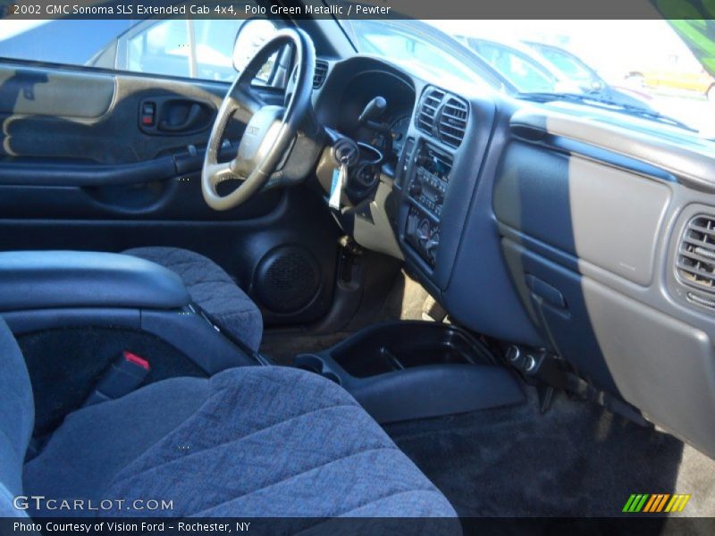 Polo Green Metallic / Pewter 2002 GMC Sonoma SLS Extended Cab 4x4