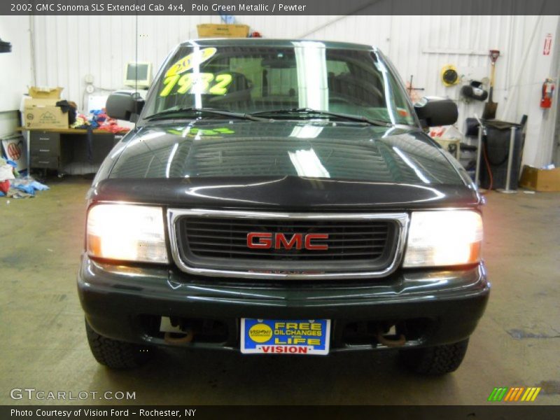 Polo Green Metallic / Pewter 2002 GMC Sonoma SLS Extended Cab 4x4