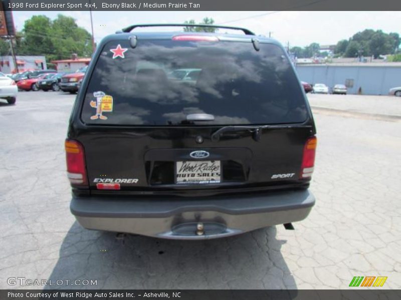 Ebony Black / Medium Prairie Tan 1998 Ford Explorer Sport 4x4