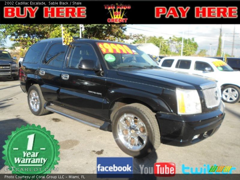 Sable Black / Shale 2002 Cadillac Escalade