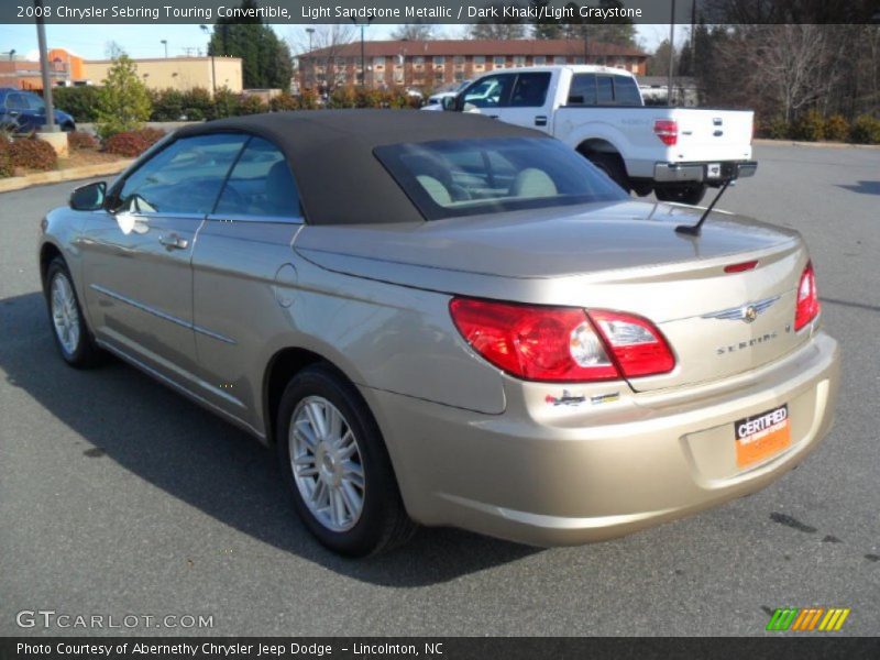 Light Sandstone Metallic / Dark Khaki/Light Graystone 2008 Chrysler Sebring Touring Convertible