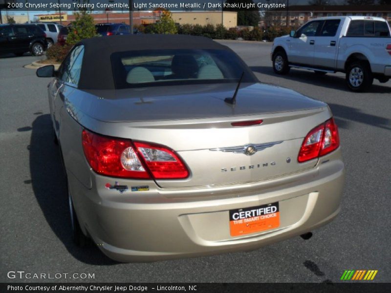 Light Sandstone Metallic / Dark Khaki/Light Graystone 2008 Chrysler Sebring Touring Convertible