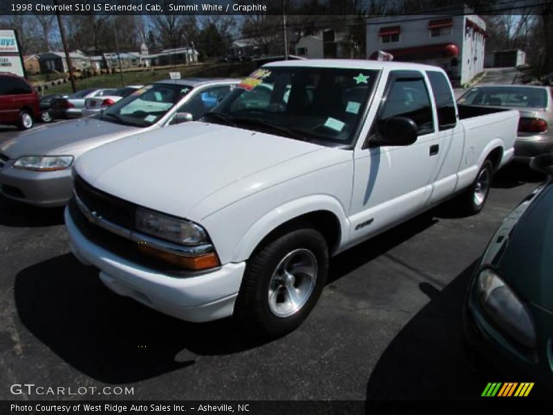 Summit White / Graphite 1998 Chevrolet S10 LS Extended Cab