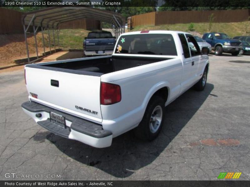 Summit White / Graphite 1998 Chevrolet S10 LS Extended Cab