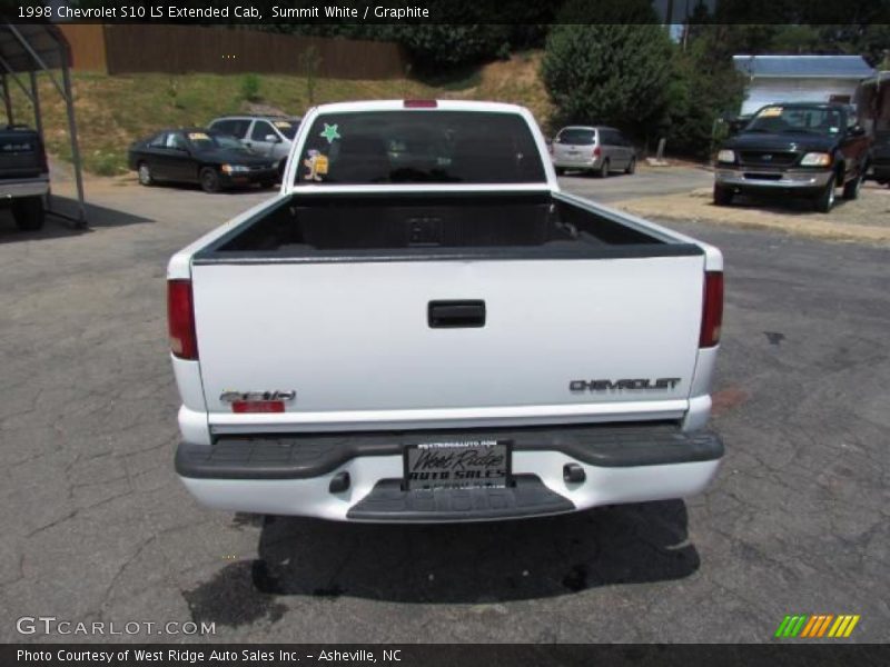 Summit White / Graphite 1998 Chevrolet S10 LS Extended Cab