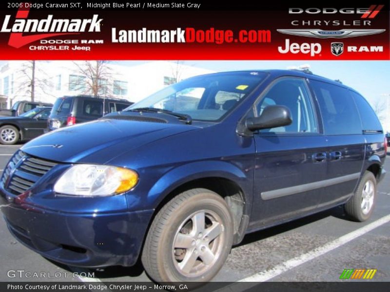 Midnight Blue Pearl / Medium Slate Gray 2006 Dodge Caravan SXT