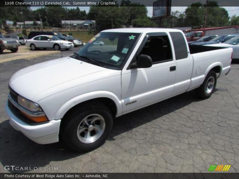Summit White / Graphite 1998 Chevrolet S10 LS Extended Cab